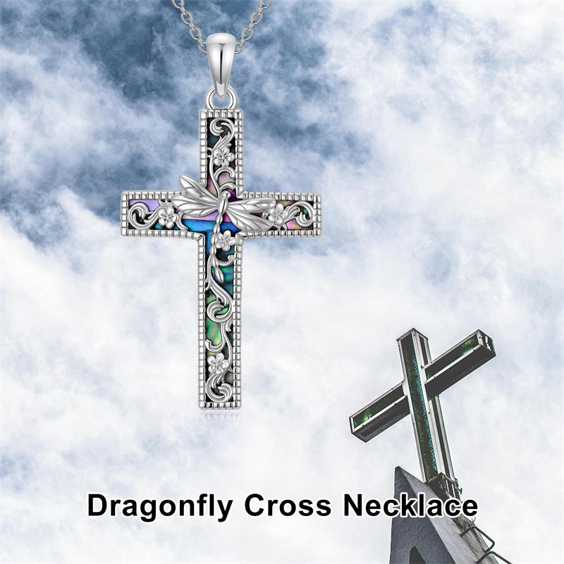 Sterling Silver Abalone Shell Dragonfly Plumeria Rose Sunflower Pendant Necklace