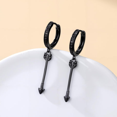 Sterling Silver Feather Arrow  Skull Spider Bat Scorpion Hoop Earrings Halloween Christmas Gift