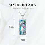 Sterling Silver Abalone Shell Tarot Card Pendant Necklace Gifts for Birthday Halloween Anniversary Valentine’s Day