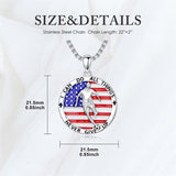 Sterling Silver American Flag Baseball  Basketball Boxing Football Golf Sports Pendant Necklace