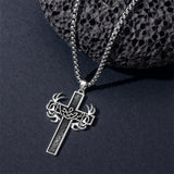 Sterling Silver Deer Antler &Celtic Cross Pendant Necklace