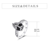 Sterling Silver Vintage Flower Rose Flower Tree Tree of Life Ring for Women
