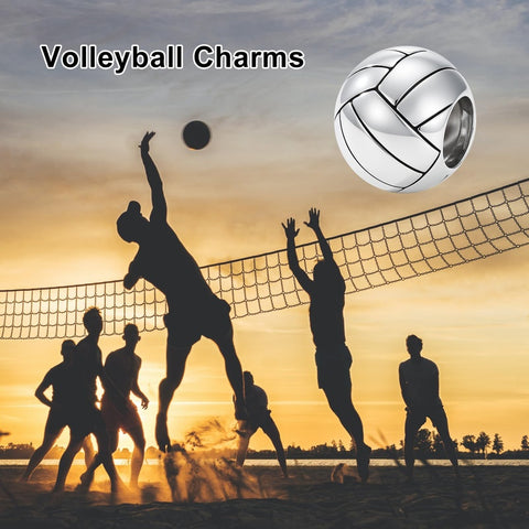 Sterling Silver Volleyball Baseball Basketball Football Soccer Sport Charm Beads