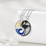 Sterling Silver Yin Yang Sun Moon Mountain Tree of Life Couple Necklaces