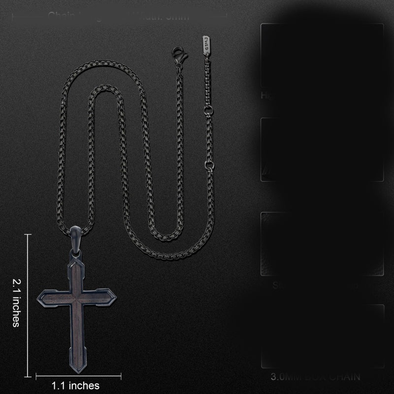 14K Gold Plated Wooden Cross Necklace  Christian Jewelry Gifts for Men