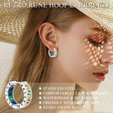 14K Gold Plated  Viking Hoop Earrings