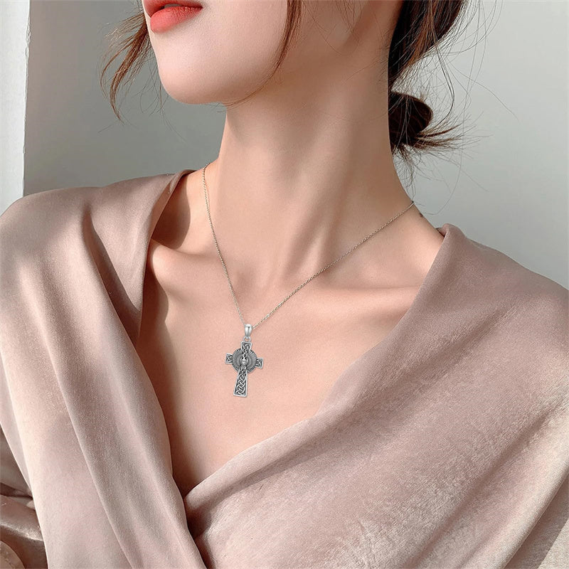 Sterling Silver Medusa Goddess Hand & Heart Ma’at Goddess Nefertiti Goddess Religious Pendant Necklace