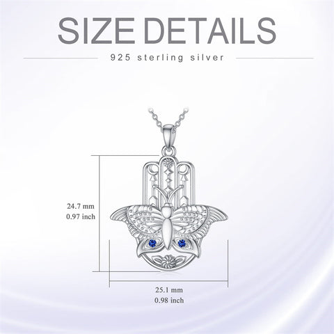 Sterling Silver Hamsa Tree of Life Viking Lion Butterfly Evil Eye Yin Yang Eye of Horus Pendant Necklace