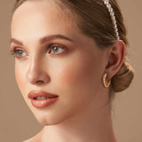 14K Gold Plated Twisted Rope Design Hoop Earrings for Women