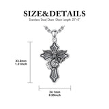 Sterling Silver Marines Cross Pendant Necklace for Men