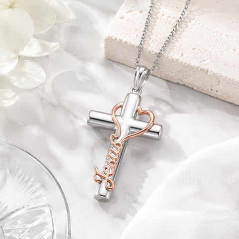 Sterling Silver Cross Pendant Necklace Christian Religious Jewelry Gifts for Anniversary