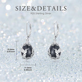 Sterling Silver Filigree Black Onyx  Bee Hummingbird Leverback Earrings