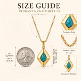 14K Gold Plated Bohemian Teardrop Pendant Necklace for Women