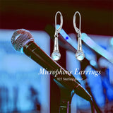 Sterling Silver Microphone  Saxophone Accordion  Clarinet Guitar Harp Leverback Earrings Gifts for Music Lovers