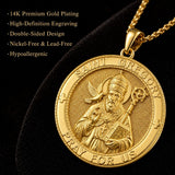 Patron Saint Medal Gold Plated Catholic Pendant Christian Religious Necklace Amulet Jewelry