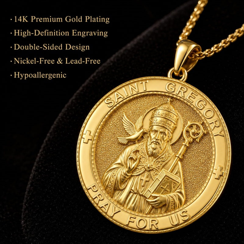 Patron Saint Medal Gold Plated Catholic Pendant Christian Religious Necklace Amulet Jewelry
