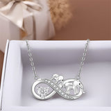 Sterling Silver Elephant Mother and Child Pendant Necklace