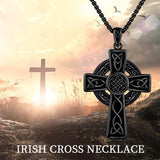 14K Gold Plated Celtic Vikin Cross Pendant Necklace Irish Jewelry Religious Protective Gift