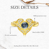 10K 14K 18K Gold Personalized Heart Photo Ring