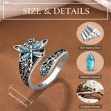 Sterling Silver Oxidized Dragonfly Butterfly Hummingbird Sea Turtle Anchor Cross Tree of Life Sunflower Spoon Ring