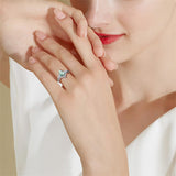 Sterling Silver Kite Cut Gemstone Engagement Wedding Promise Ring Gift For Valentine's Day