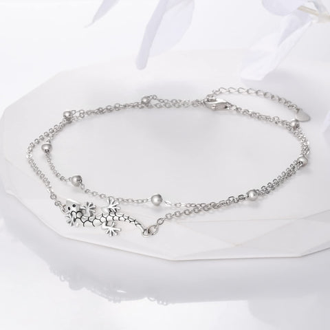 Sterling Silver Multi-layered Animal Anklet