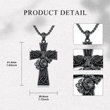 Sterling Silver Marines Cross Pendant Necklace for Men