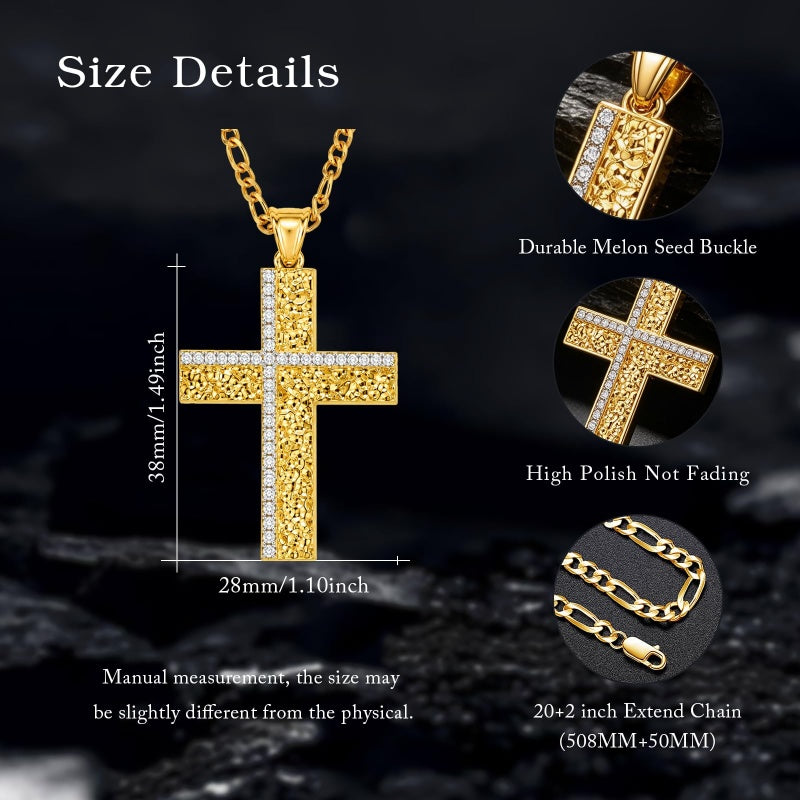 14K Gold  Plated Cross Necklace Simple Religious Jewelry Gift