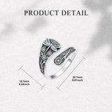 Sterling Silver Turquoise Hummingbird Butterfly Sunflower Adjustable Spoon Ring