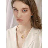 Heart Initial A-Z Pendant Necklace for 14K Gold Plated Women Initials Jewelry Gifts
