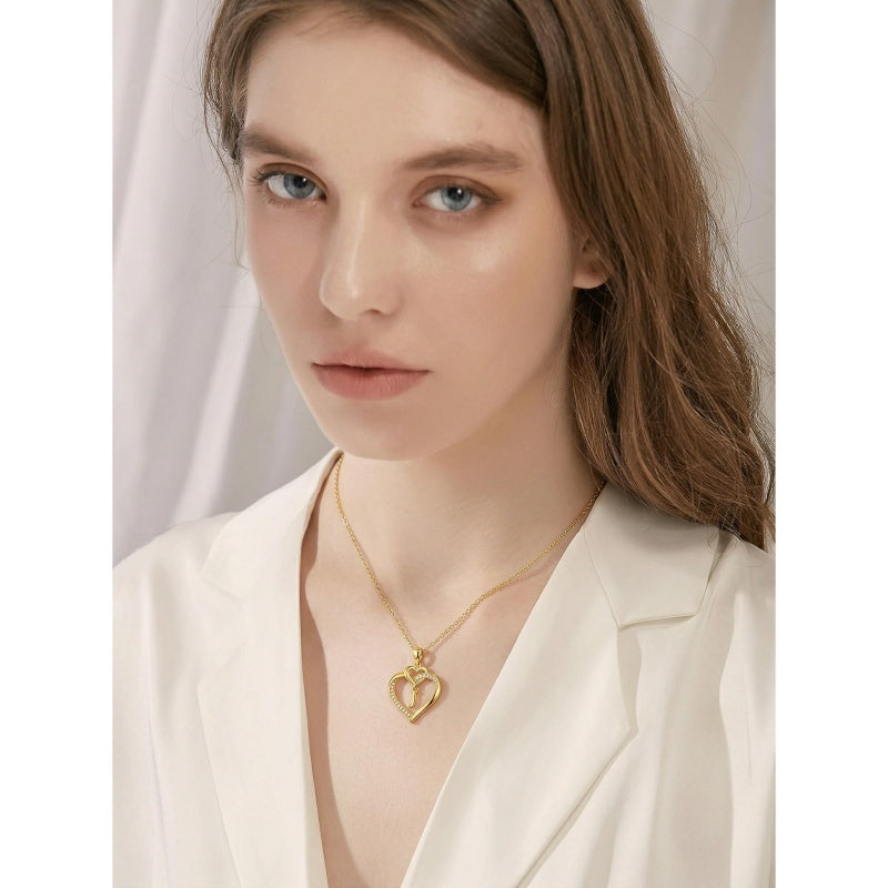 Heart Initial A-Z Pendant Necklace for 14K Gold Plated Women Initials Jewelry Gifts