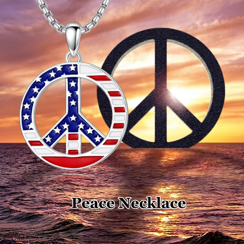 Sterling Silver Peace Sign Coexist Peace Symbol Pirate Tree of Life Thor's Hammer Wolf Raven Viking Series Necklace