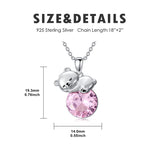 Sterling Silver Cubic Zirconia Teddy Bear Pendant Necklace Christmas Gifts for Women