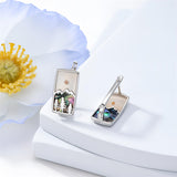 Sterling Silver Abalone Shell Mountain Cat Dog Fox Dragonfly Hummingbird Earring