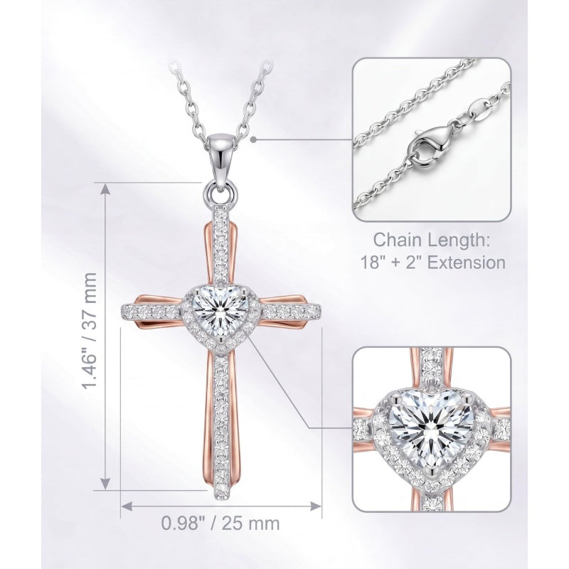 14K Gold Plated Birthstone Cross Necklace for Women  Protection Jewelry