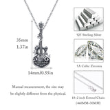 Guitar and Pick Memorial Necklace S925 Sterling Silver Music Guitar Urn Pendants Necklace For Ashes