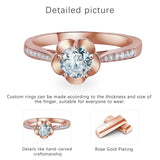 Sterling Silver 10K 14K 18K Gold Personalized Engraved 1-3 Carat Round Moissanite   Anniversary  Engagement Ring