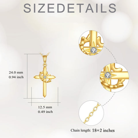 14K Gold Plated Cross Necklaces for Women Faith Jewelry for  Anniversary Christmas Birthday Mother's Day