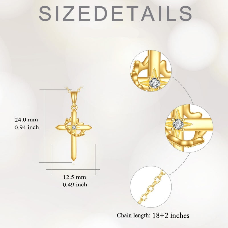 14K Gold Plated Cross Necklaces for Women Faith Jewelry for  Anniversary Christmas Birthday Mother's Day