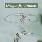 Sterling Silver Dragonfly Single Layer Anklet