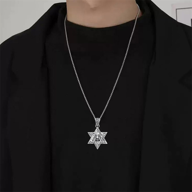 Sterling Silver Star of David Chai Cross Evil Eye Lion of Judah Menorah Tree of Life Protection Pendant Necklace