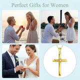 14K Gold Plated Cross Necklace for Women