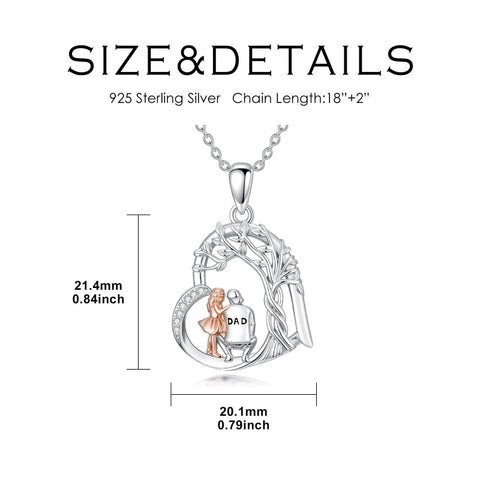 Sterling Silver Tree of Life Father Daughter Sister Pendant Necklace for Women Christmas Gift