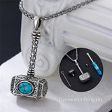 Sterling Silver Thors Hammer Urn Necklace for Ashes
