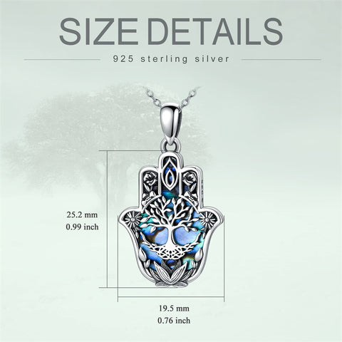 Sterling Silver Hamsa Tree of Life Viking Lion Butterfly Evil Eye Yin Yang Eye of Horus Pendant Necklace