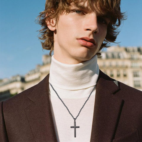 14K Gold Plated Cross Pendant Necklace Protection Jewelry Religious Gift
