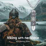 Sterling Silver Bullet Viking Urn Necklace for Ashes