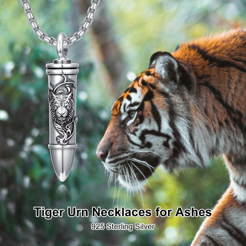 Sterling Silver Animal Angel Wings Pet Jesus Bullet Urn Necklaces for Ashes for Men