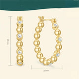 14K Gold Plated Round Heart Cubic Zirconia Elegant  Earring for Women