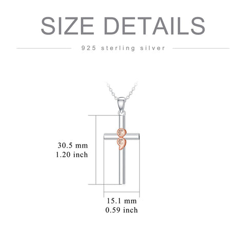 Sterling Silver Lion Semicolon Rose Sunflower Cross Pendant Religious Necklace